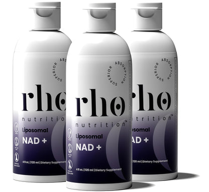 Rho Nutrition Liposomal NAD+- LiquidSupplement Designed to Help SupportAbsorption-Active Form of NAD+ HelpsSupport Normal Cellular Health, HealthyAging, Energy Metabolism and Overall Vitality