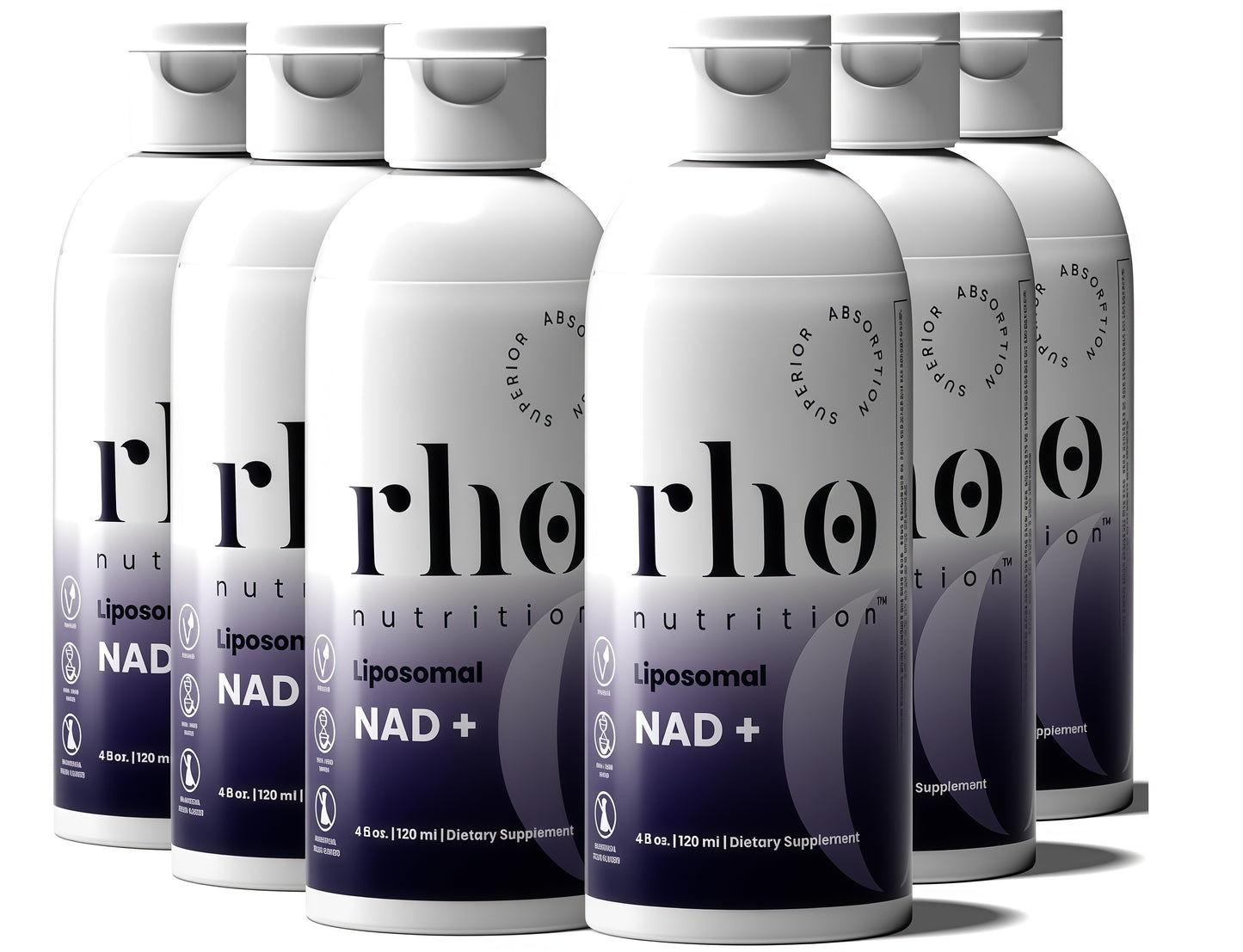 Rho Nutrition Liposomal NAD+- LiquidSupplement Designed to Help SupportAbsorption-Active Form of NAD+ HelpsSupport Normal Cellular Health, HealthyAging, Energy Metabolism and Overall Vitality
